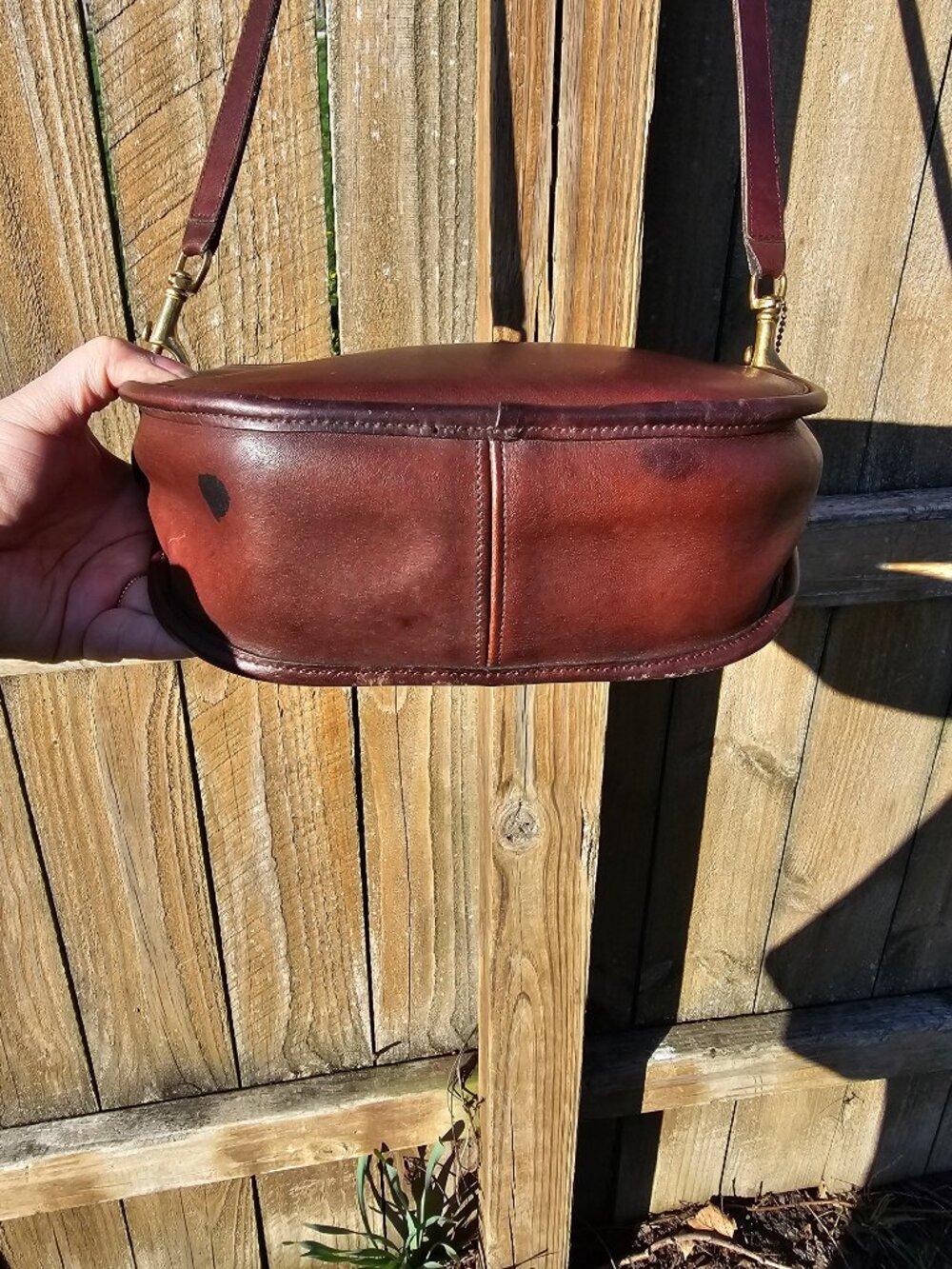 Vintage Coach Plaza Bag #9860 Mahogany Made In USA Year 1989 - Picture 8 of 13